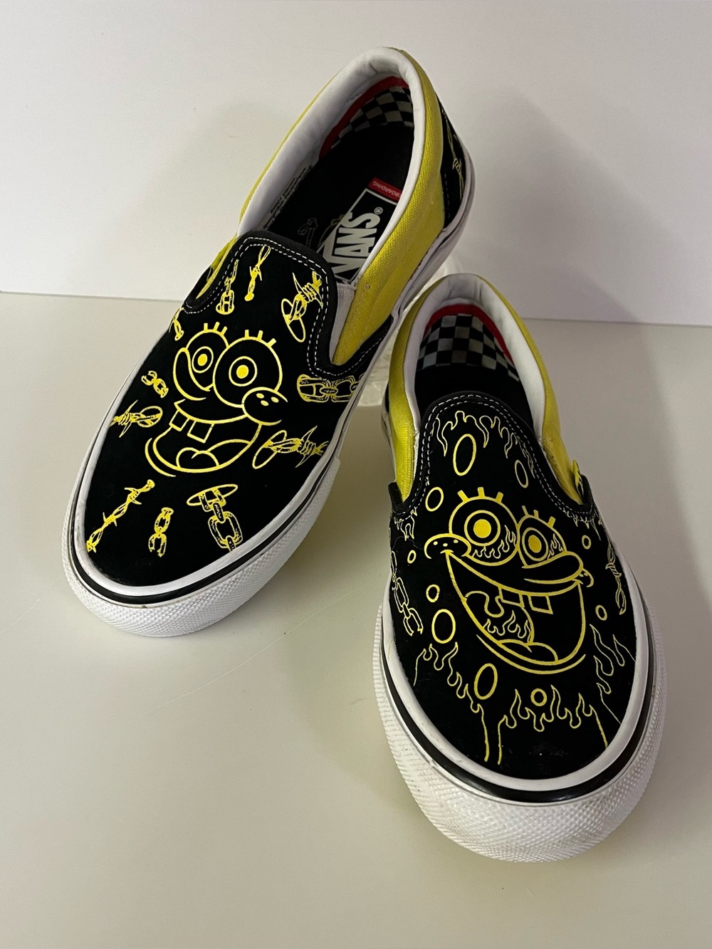 Vans Sneakers SpongeBob Ltd Edition Skate Slip-On Black Yellow Men’s 7